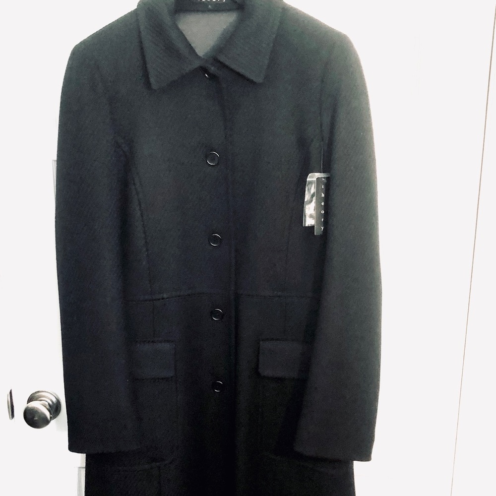 Theory Sassy Black Wool Coat